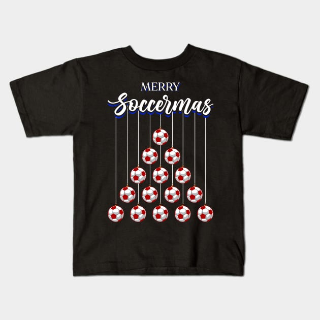 Merry Soccermas Kids T-Shirt by KsuAnn